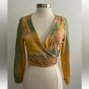 Multicolor Striped Crop Top